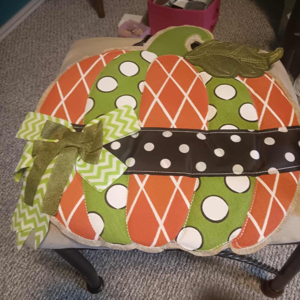 canvas padded hanging pumpkin Fall decoration
